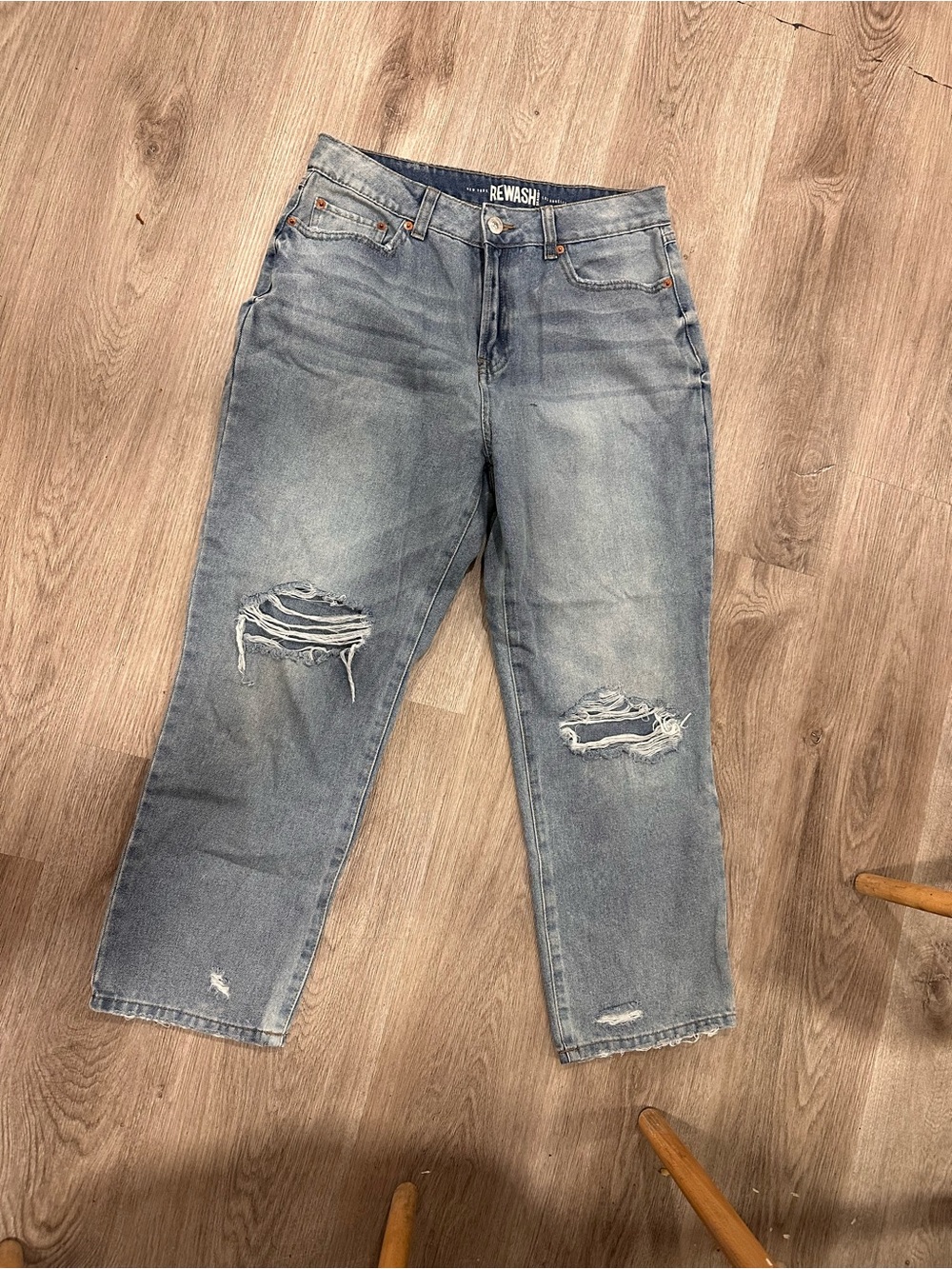 Rewash Light Blue Distressed Women's Jeans